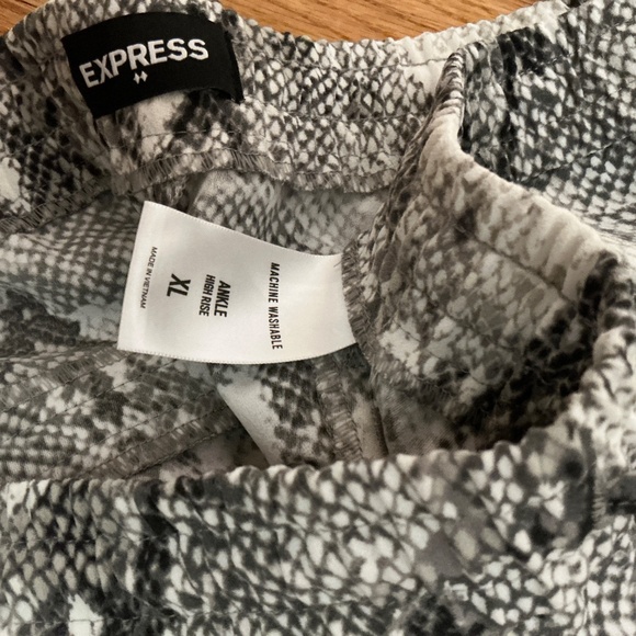 Express High-Rise Snake Print Ankle Pants • Sleek Stretch Fit - Picture 3 of 3